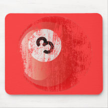 NUMBER 3 BILLIARDS BALL - ERODED AND AGED STYLE MOUSE PADS