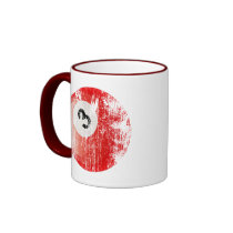 NUMBER 3 BILLIARDS BALL - ERODED AND AGED STYLE COFFEE MUGS