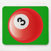 NUMBER 3 BILLIARDS BALL MOUSEPAD