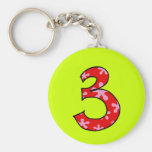 Number 3 key chains