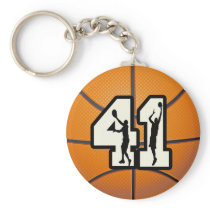 Number 41 Basketball Key Chains