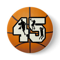 Number 45 Basketball Pin