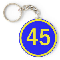 number, 45, in a circle keychain