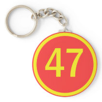 number, 47, in a circle key chains