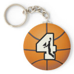Number 4 Basketball and Player Key Chain