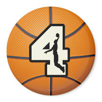 Number 4 Basketball and Player Magnet