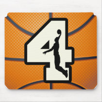 Number 4 Basketball and Player Mouse Pads