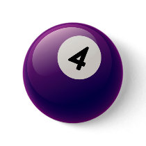 NUMBER 4 BILLIARDS BALL PIN