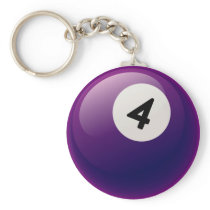NUMBER 4 BILLIARDS BALL KEYCHAINS