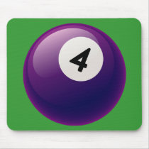 NUMBER 4 BILLIARDS BALL MOUSEPADS