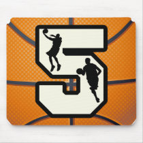 Number 5 Basketball and Player Mousepads