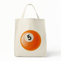 NUMBER 5 BILLIARDS BALL TOTE BAG