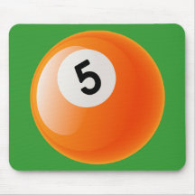 NUMBER 5 BILLIARDS BALL MOUSE PAD