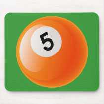 NUMBER 5 BILLIARDS BALL MOUSE PAD