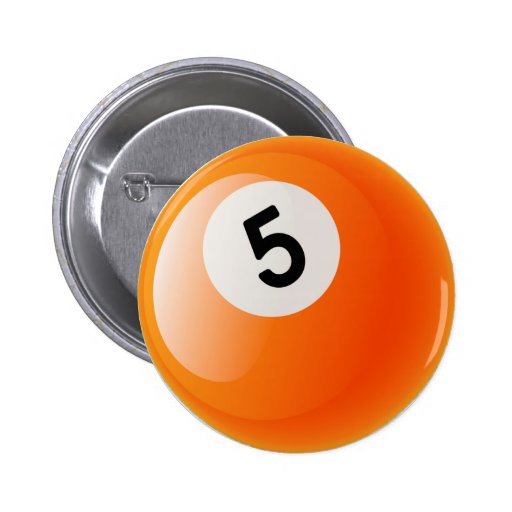 NUMBER 5 BILLIARDS BALL PINBACK BUTTONS Zazzle.co.uk
