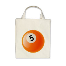 NUMBER 5 BILLIARDS BALL TOTE BAG