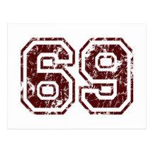 Number 69 postcards