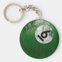 NUMBER 6 BILLIARDS BALL - ERODED STYLE KEY CHAIN