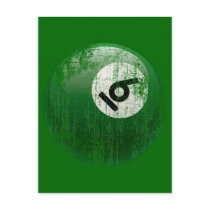 NUMBER 6 BILLIARDS BALL - ERODED STYLE POST CARDS