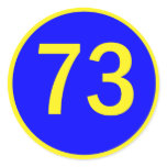 number, 73,  in a circle stickers