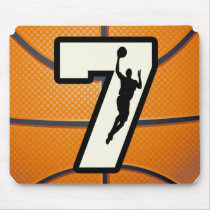 Number 7 Basketball and Player Mouse Pads