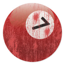 NUMBER 7 BILLIARDS BALL - ERODED AND AGED STICKER
