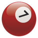 NUMBER 7 BILLIARDS BALL stickers