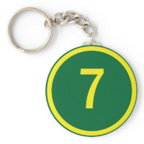 number 7 in a circle key chain