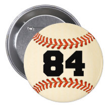 Number 84 Baseball Button