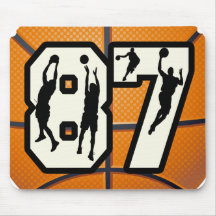 Number 87 Basketball Mouse Pads