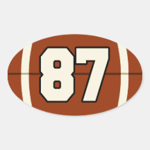 Number 87 Football Sticker