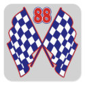 Number 88 and Chequered Flags stickers