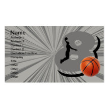 Number 8 Basketball Player Business Card Templates