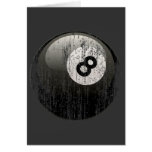 NUMBER 8 BILLIARDS BALL - ERODED AND AGED CARD