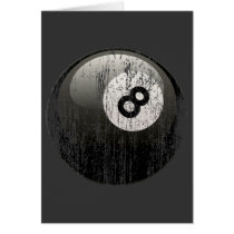 NUMBER 8 BILLIARDS BALL - ERODED AND AGED CARD