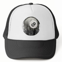NUMBER 8 BILLIARDS BALL - ERODED AND AGED HAT