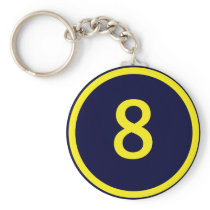 number 8 in a circle keychain