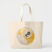 NUMBER 9 BILLIARDS BALL - ERODED AND AGED CANVAS BAGS