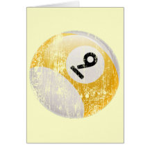 NUMBER 9 BILLIARDS BALL - ERODED AND AGED GREETING CARD