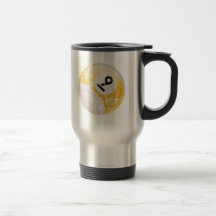 NUMBER 9 BILLIARDS BALL - ERODED AND AGED COFFEE MUGS