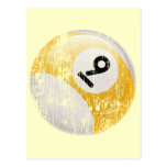 NUMBER 9 BILLIARDS BALL - ERODED AND AGED POSTCARD