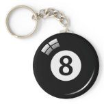 Number eight magic pool ball keychain