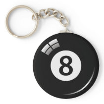 Number eight magic pool ball keychain