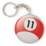 NUMBER ELEVEN BILLIARDS BALL keychains