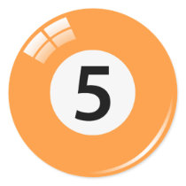Number five pool ball stickers/labels
