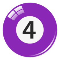 Number four pool ball stickers/labels
