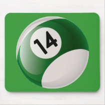 NUMBER FOURTEEN BILLIARDS BALL USEPAD