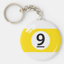 Number nine pool ball keychain