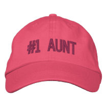 Number One Aunt Embroidered Baseball Caps