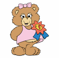 Number One Award Girl Bear Photo Cutout